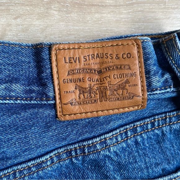 Levi’s Deconstructed vintage skirt size 28 100% cotton denim skirt button fly - Picture 8 of 13